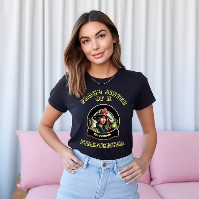 Camiseta Irmã Orgulhosa De Uma Inspiração FireFighter (Criador carregado)
