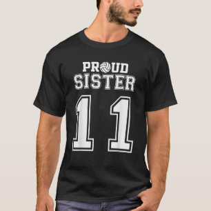 Camiseta Irmã Orgulhosa de Volei Personalizada Número 11
