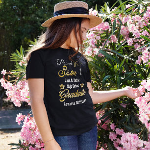 Camiseta Irmã Orgulhosa do Nome do Formando   Graduação esc