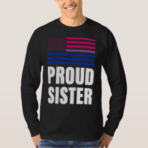 Camiseta Irmã Orgulhosa Flag Bisexual Lgbt Orgulho gay