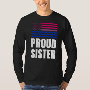 Camiseta Irmã Orgulhosa Flag Bisexual Lgbt Orgulho gay