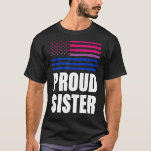 Camiseta Irmã Orgulhosa Flag Bisexual Lgbt Orgulho gay