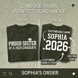 Camiseta IRMÃ ORGULHOSA Turma de 2026 Formatura Personaliza