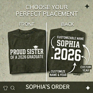 Camiseta IRMÃ ORGULHOSA Turma de 2026 Formatura Personaliza