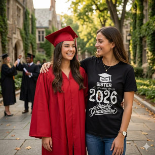 Camiseta Irmã Orgulhosa Turma de Graduados de 2026 Foto