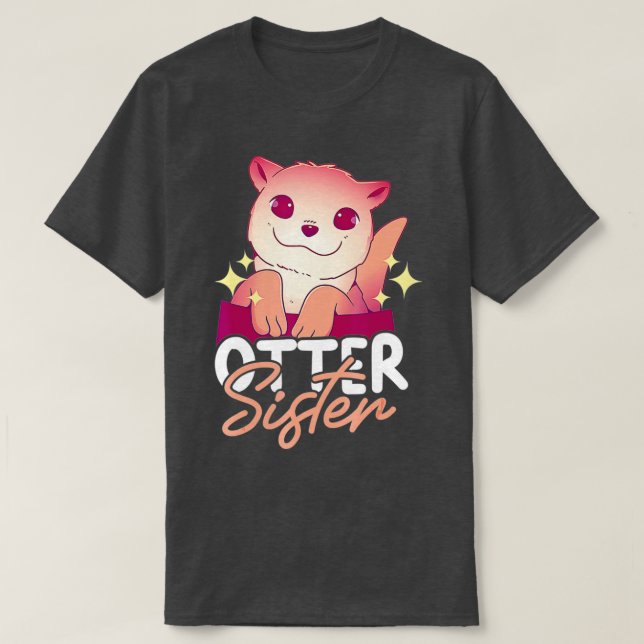 Camiseta Irmã Otter com uma Otter - 2 (Frente do Design)