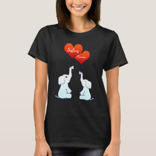 Camiseta Irmã para sempre Elefantes Heart Lov