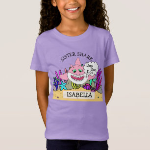 Camiseta Irmã Personalizada do Bebê de Tubarão