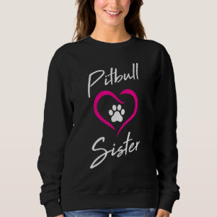Camiseta Irmã Pitbull Amor Cão Paw Imprime Legal Amor Anima