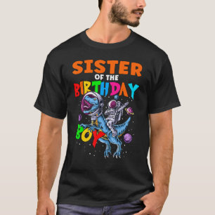 Camiseta Irmã Rawr Do Astronauta Do Astronauta De Aniversár