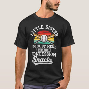 Camiseta Irmã Retro Baseball Estou aqui para a Concessão