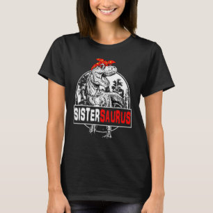 Camiseta Irmã Sistersaurus Rex Dinosaur Mat Família Surus