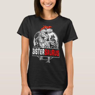 Camiseta Irmã Sistersaurus Rex Dinosaur Mat Família Surus