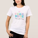 Camiseta Irmã | Time Bride Diamond Ring<br><div class="desc">Camisas do tema divertido "Equipe" para vestir durante a festa de solteira ou qualquer evento noivo para a Irmã da Noiva. As cores são cor-de-rosa, verde limão, roxo e azul lacrimogêneo. Para obter informações sobre alterações de design personalizadas pelo designer independente, envie um email para paula@labellarue.com ANTES de personalizar ou...</div>