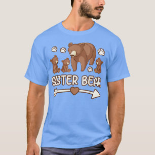 Camiseta irmã urso 3 camisola para mulheres, irmã urso sh