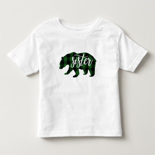 Camiseta Irmã Urso | Xadrez Verde (Frente)