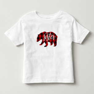 Camiseta Irmã Urso   Xadrez Vermelho