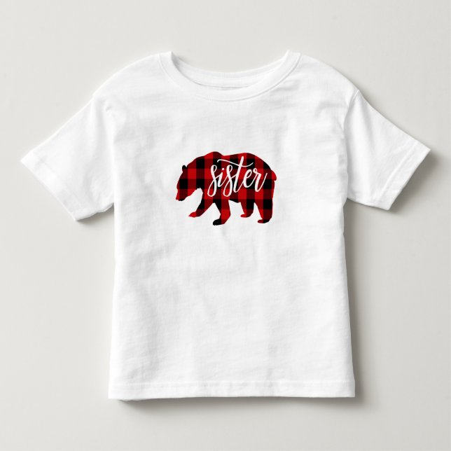 Camiseta Irmã Urso | Xadrez Vermelho (Frente)