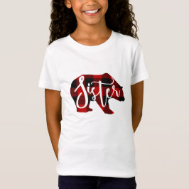 Camiseta Irmã Ursoa Rustic Red Buffalo Plaid Família