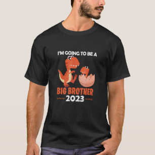 Camiseta Irmão 2023 Big Bro Dinosaur Rex Baby Pregnancy V