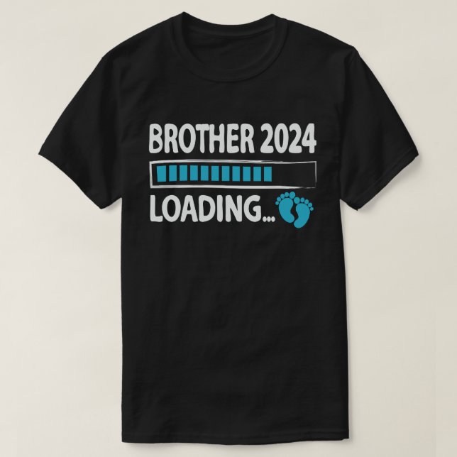 Camiseta Irmão 2024 Carregando Futuro Engraçado Irmão A Ser (Frente do Design)