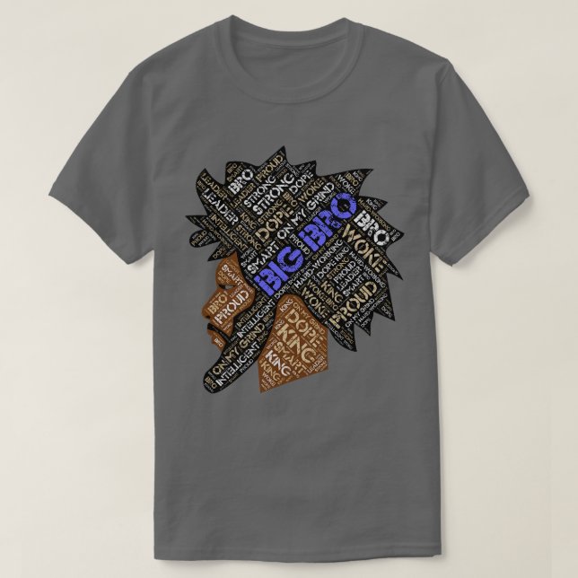 Camiseta Irmão Africano-Americano Irmão Maior Irmão Irmão M (Frente do Design)