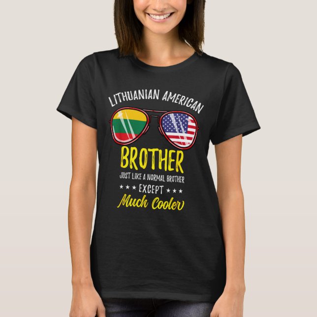 Camiseta Irmão americano lituano engraçado  (Frente)