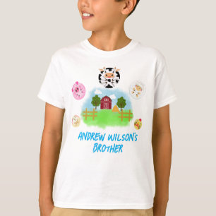 Camiseta Irmão Animais de Festa do Menino de Aniversário
