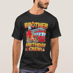 Camiseta Irmão Aniversário da Tripulação Bombeira-Fogo Nasc