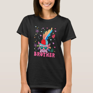 Camiseta Irmão Axolote Fofo Óculos de Sol Usando Boné Fanta