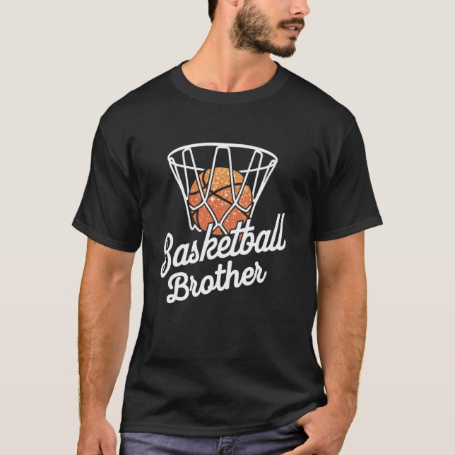 Camiseta Irmão Basquetebol Mãe Aro de Basquetebol Mães  (Frente)