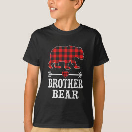 Camiseta Irmão Bear Natal Pajama Xadrez Vermelha Buffalo