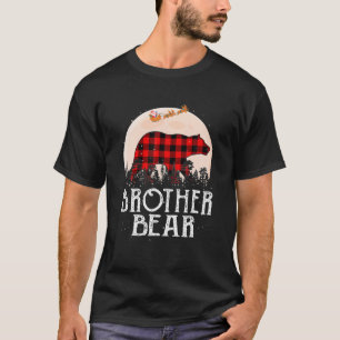 Camiseta Irmão Bear Natal Pajama Xadrez Vermelha Buffalo