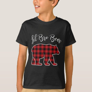 Camiseta Irmão Bear Pajama Red Buffalo Xmas Família Engraça