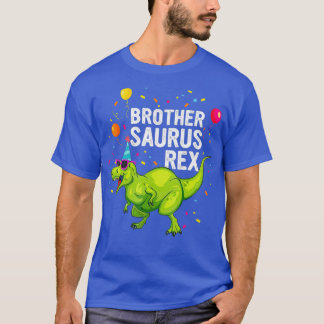 Camiseta Irmão Birthday Boy T rex Dinossaur