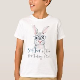 Camiseta Irmão Coelho de Aquarela da Menina da Festa de Ani