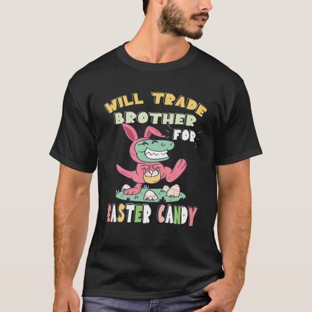 Camiseta Irmão Comercializará Dinossauro Páscoa (Frente)