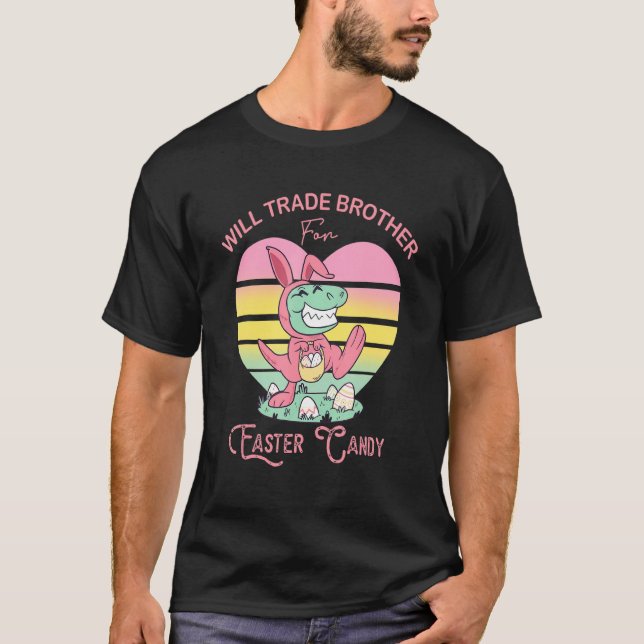 Camiseta Irmão Comercializará Dinossauro Páscoa (Frente)
