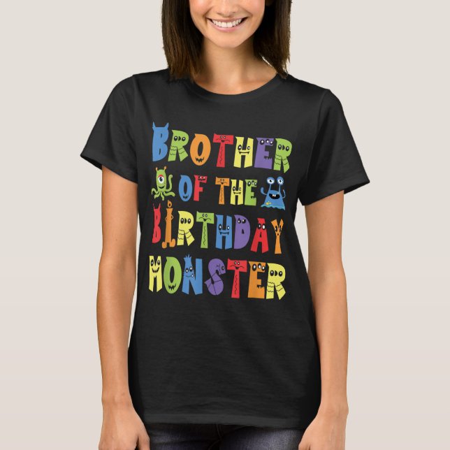 Camiseta Irmão Da Alienígena Do Monstro De Aniversário, Cri (Frente)