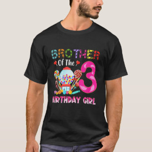 Camiseta Irmão Da aniversário de 3 anos Candy Girl