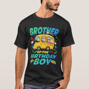 Camiseta Irmão da família Bday Bus School Boy Birthday