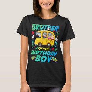 Camiseta Irmão da família Bday Bus School Boy Birthday