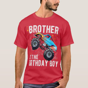 Camiseta Irmão Da Família De Caminhões Monstros De Aniversá