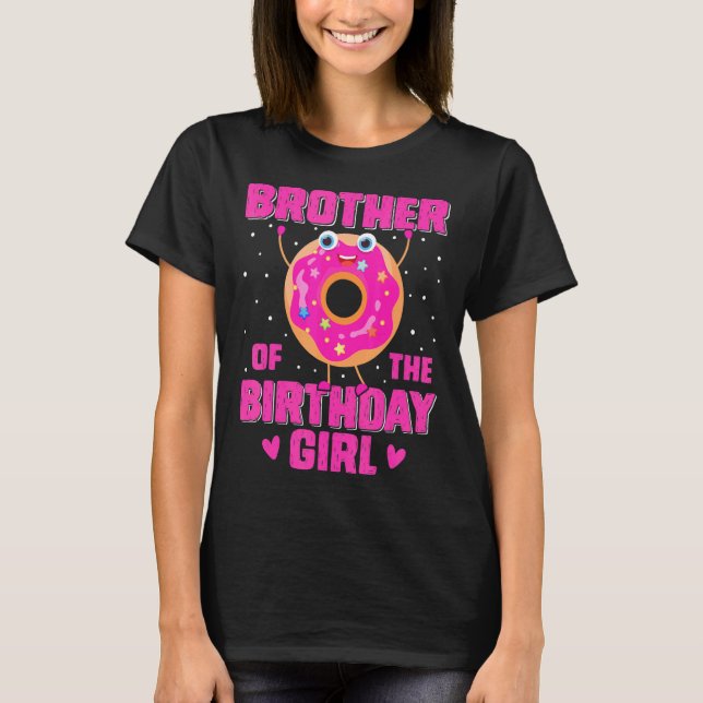 Camiseta Irmão Da Família De Rosquinhas Bonitas E Doces De  (Frente)