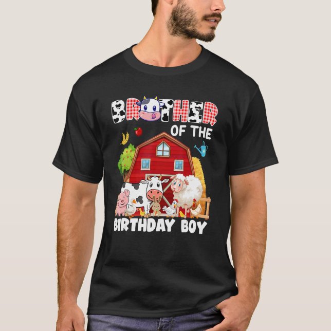 Camiseta Irmão Da Família De Vacas De Criador De Aniversári (Frente)