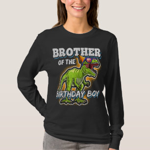 Camiseta Irmão da família Dinosa, o menino de aniversário