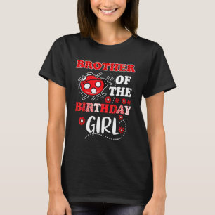 Camiseta Irmão Da Família Garota De Aniversário Ladybug Bir
