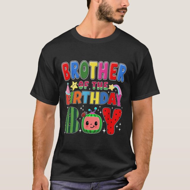 Camiseta Irmão Da Família Melon Birthday Boy Matching (Frente)