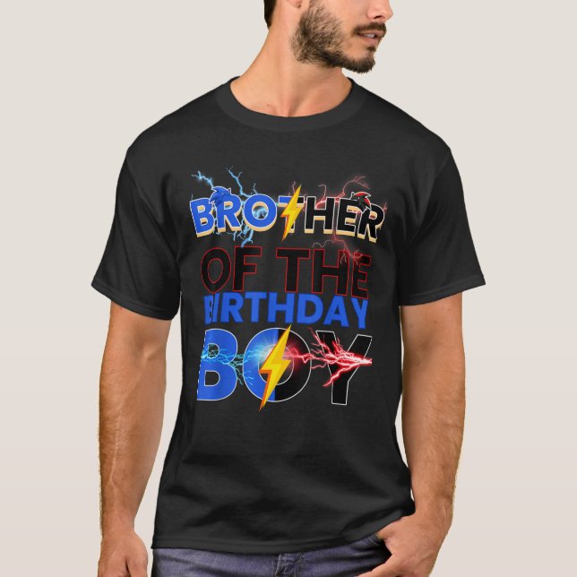 Camiseta Irmão Da Festa Da Família Birthday Boy Hedgehog (Frente)
