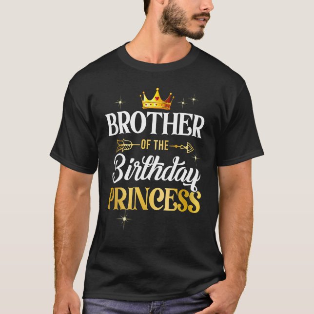 Camiseta Irmão Da Festa Da Princesa de Aniversário Matchi (Frente)